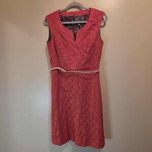 Donna Ricco New York Coral Dress with Belt 8